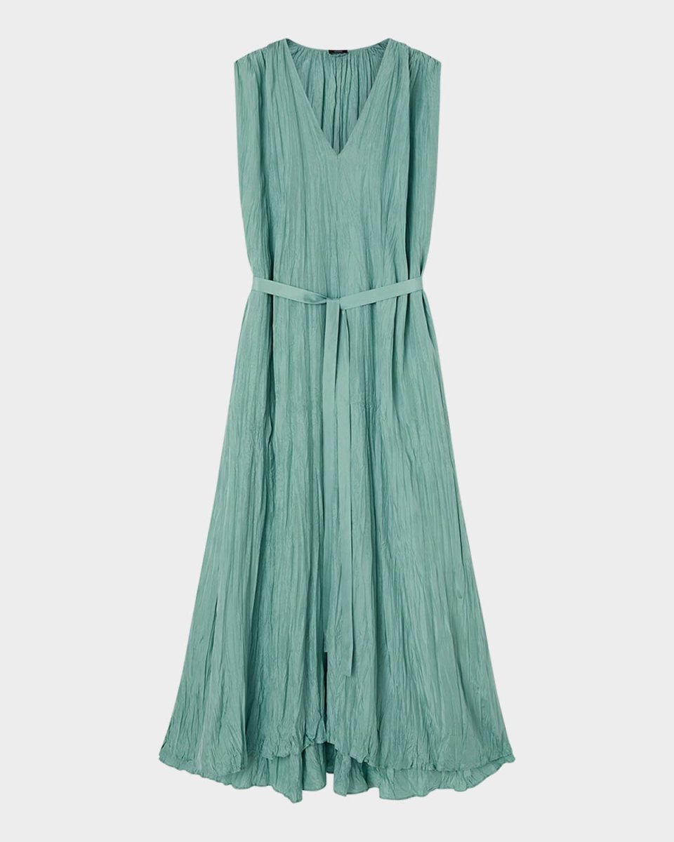 Martini Crinkled Habotai Silk Maxi Dress